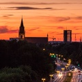 Abendblick auf Marienkirche und HKB